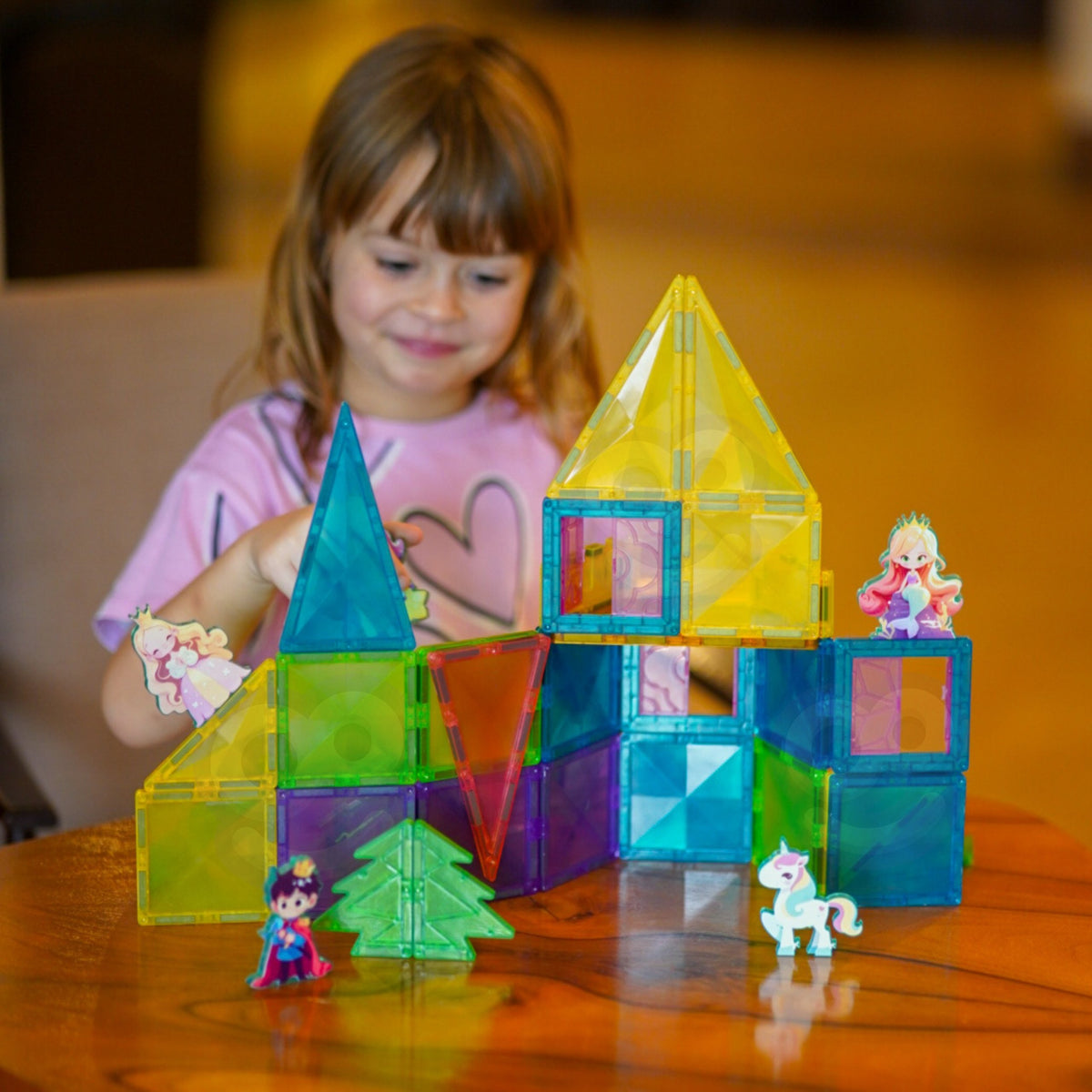 Woopie magnetische bouwblokken 3D-educatieve set Sprookjeskasteel 55-delig.