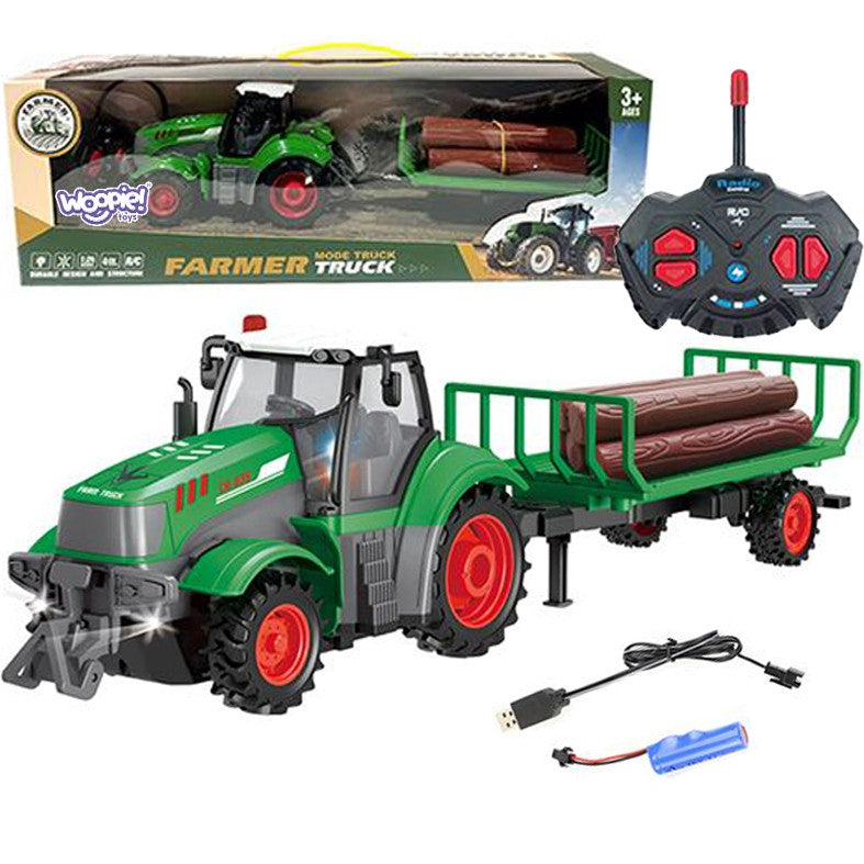 Woopie Rc-tractor met aanhanger - schaal 1:24