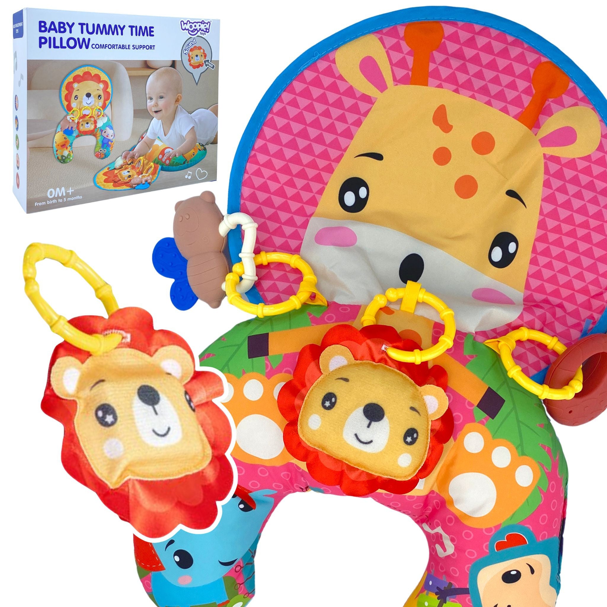 Woopie Baby Pillow Croissant Covoraș educațional interactiv Zrăgănitor Teether