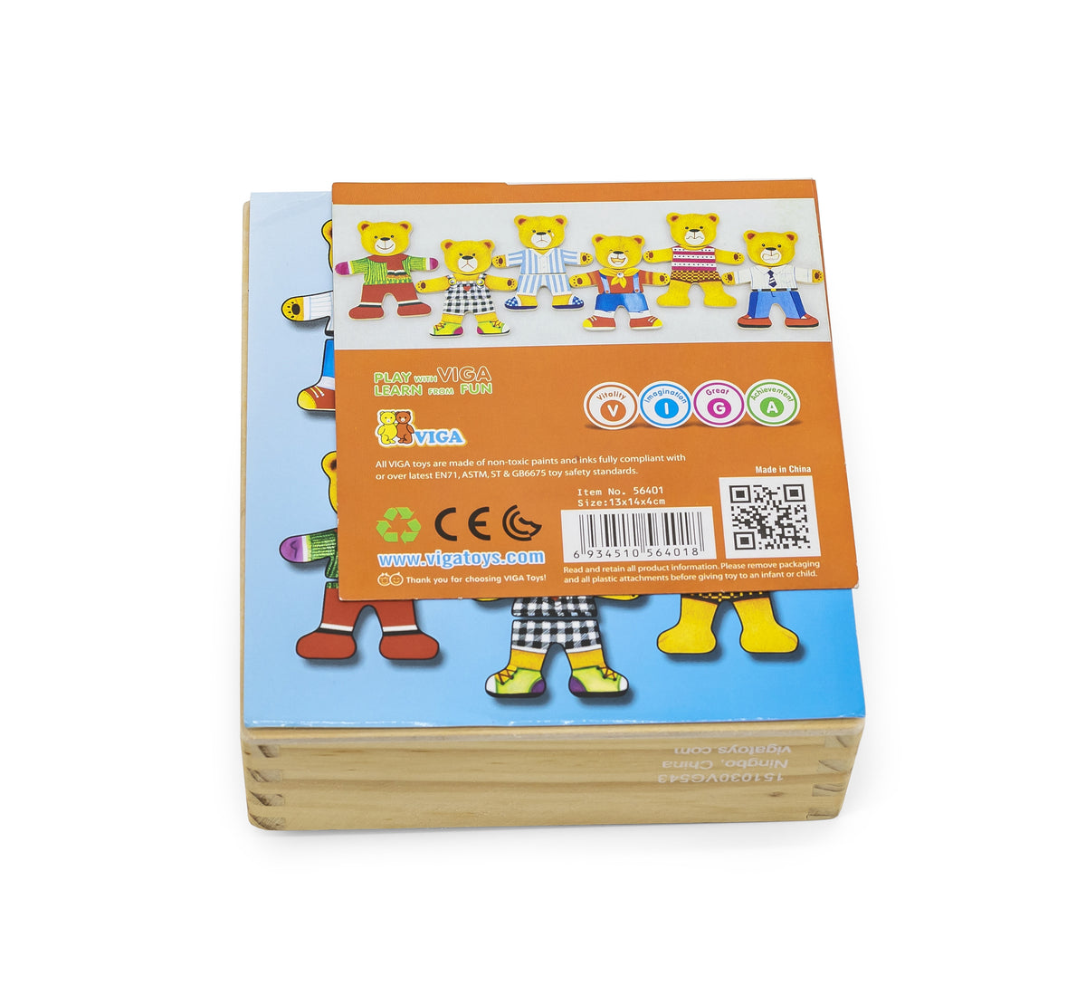 Viga Holzpuzzle Lernpuzzle Dress Up The Teddy Bear Boy