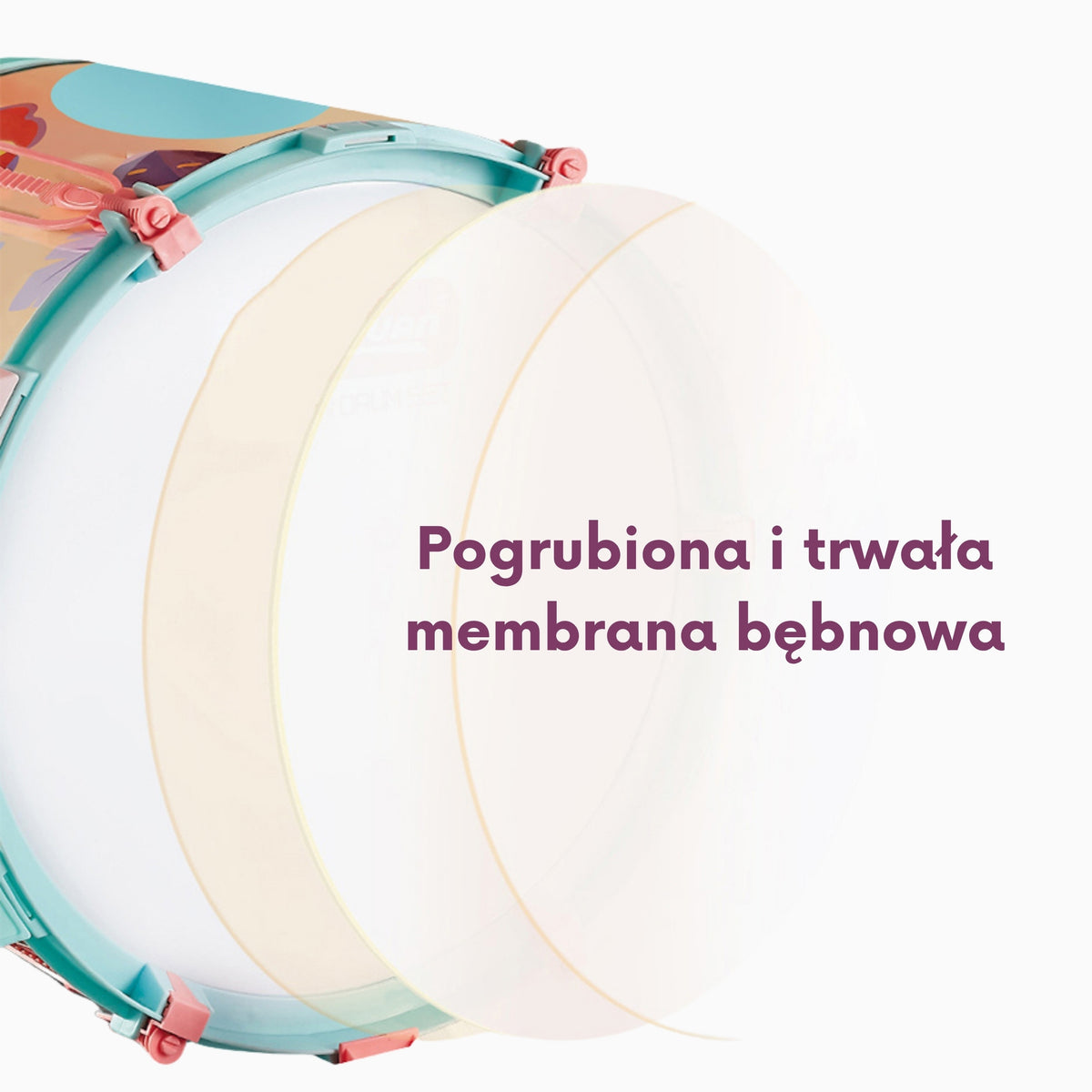 Woopie Percussioni Educative Per Bambini 5 Tamburi 1 Piatto + Sgabello a tema Animali