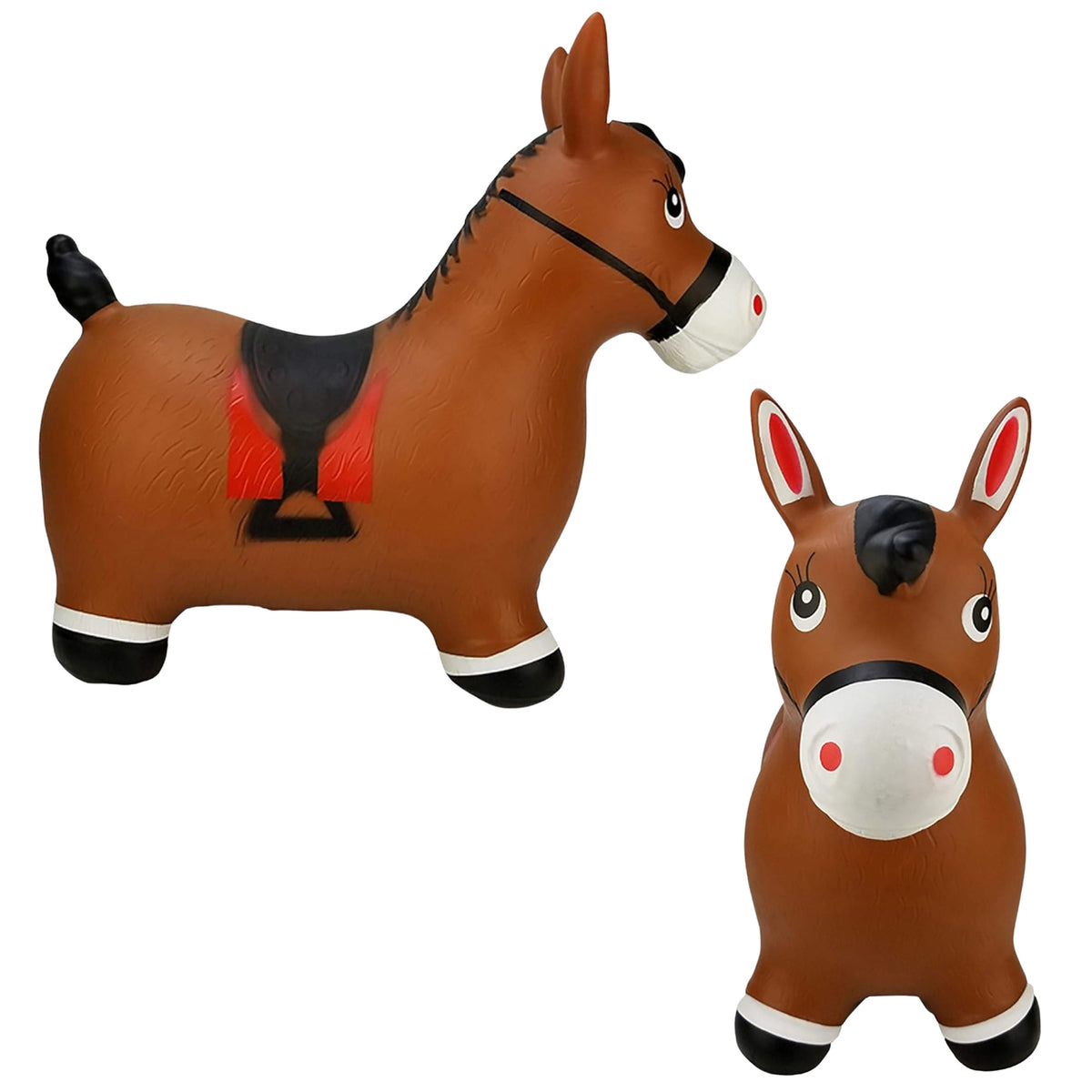 Cheval de saut en caoutchouc Woopie + pompe