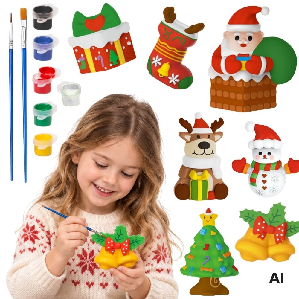 Woopie Diy Paint Craft Kit - Vyrobte si figurky ze sádry a vymalujte - Vánoční sada
