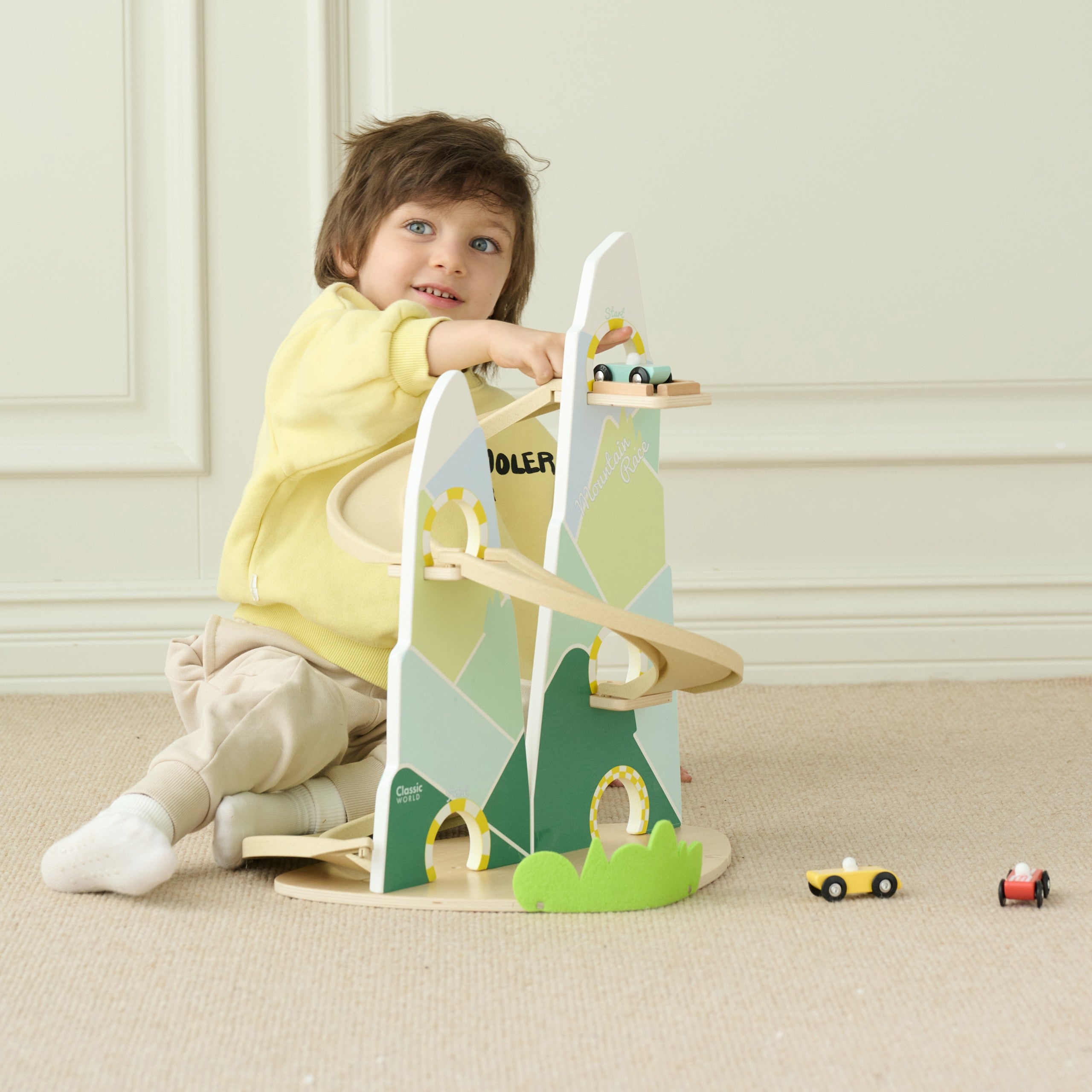 Classic World Wooden Car Track Mountain Race