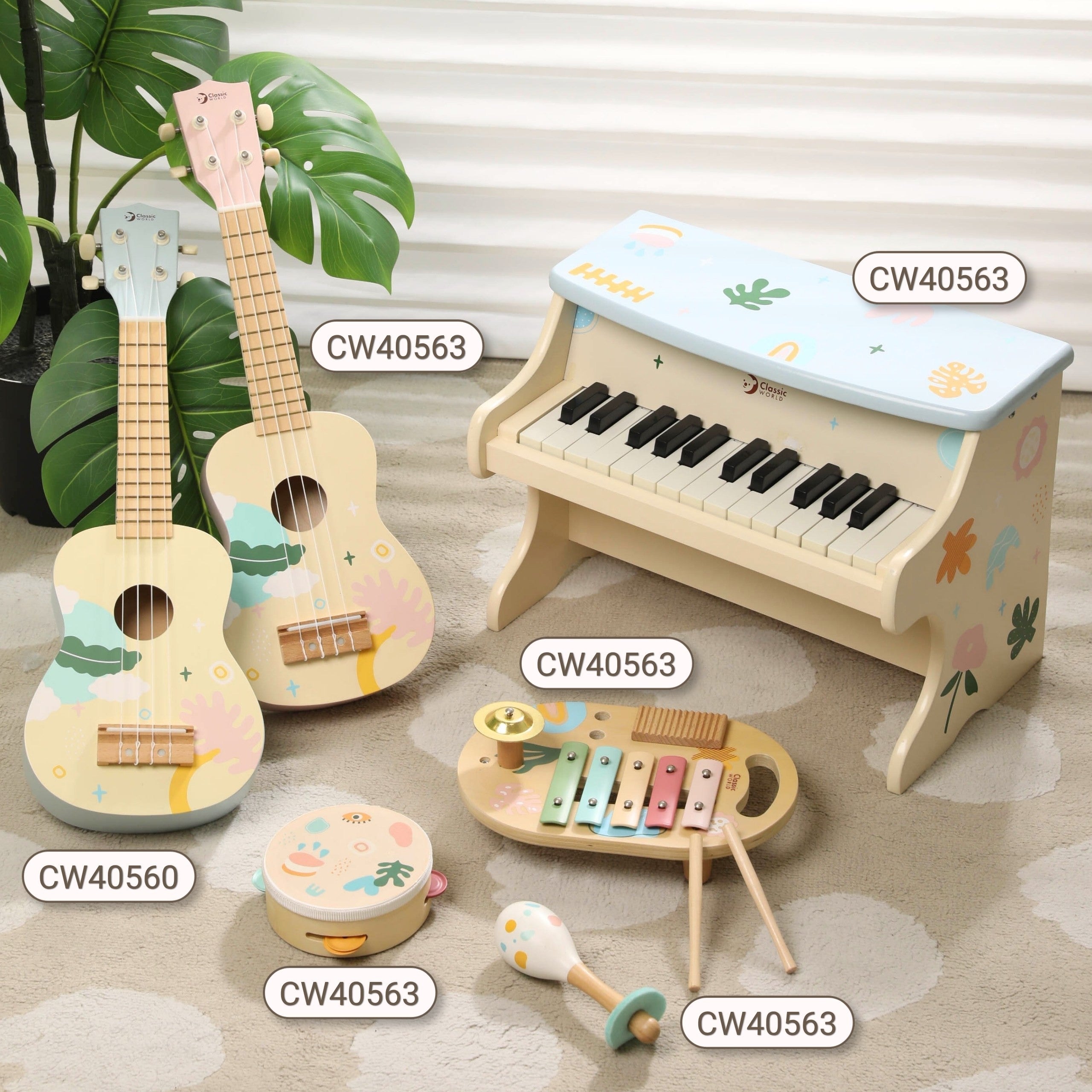 Ukulele din lemn Clasic World Pentru Copii Albastru