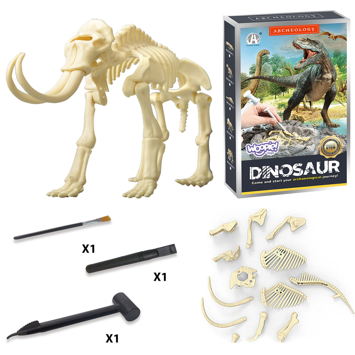 Woopie kreativa leksak Dinosaurie skelett arkeologisk utgrävning