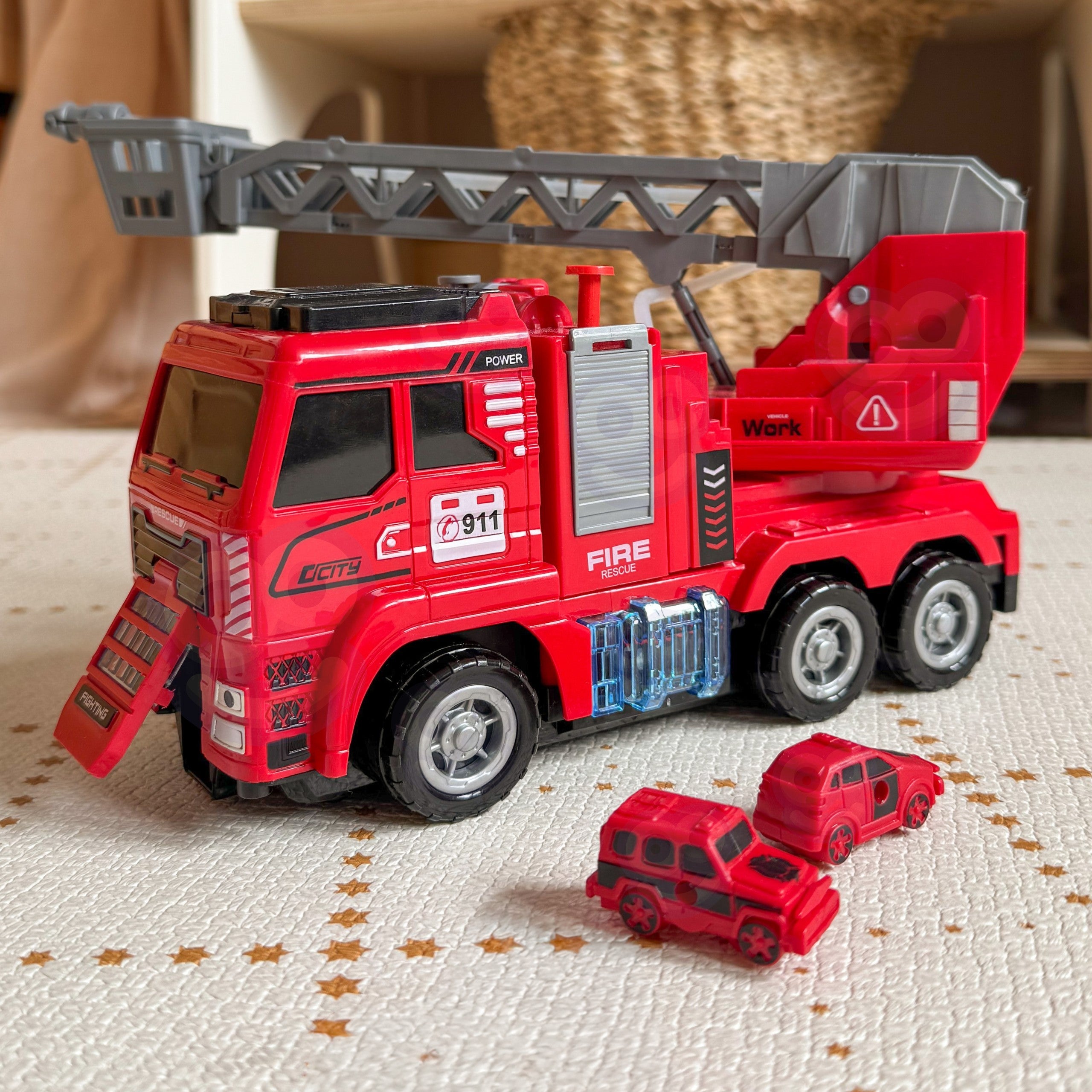 Woopie Interactive Fire Truck With Moving Ladder