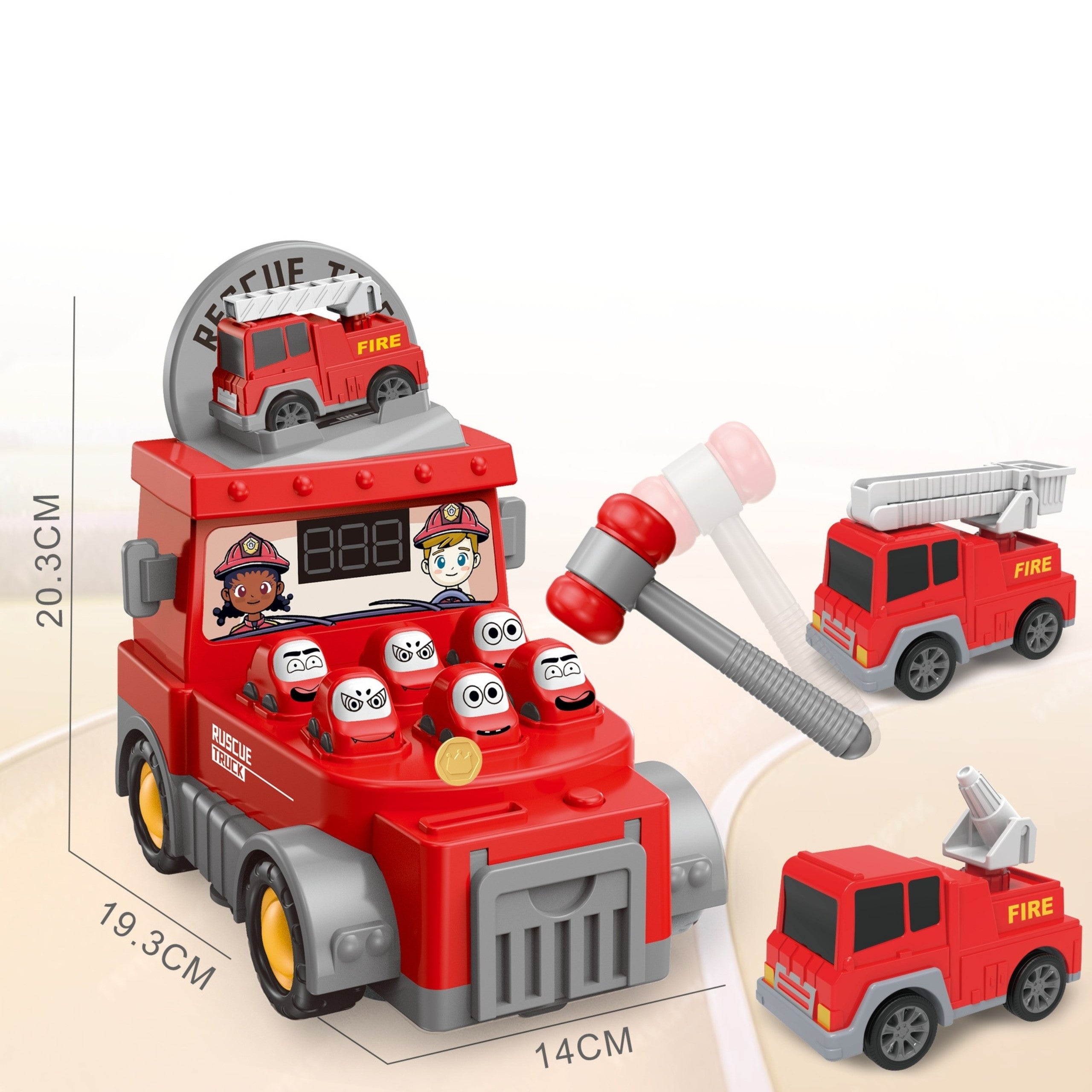 Woopie Hammer Strike Skill Game Fire Department avec accessoires