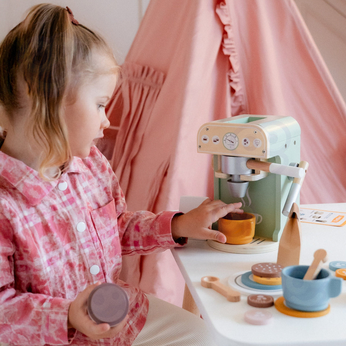 Woopie Zielony Drewniany Ekspres Do Kawy Cukiernia Barista 25 Szt.
