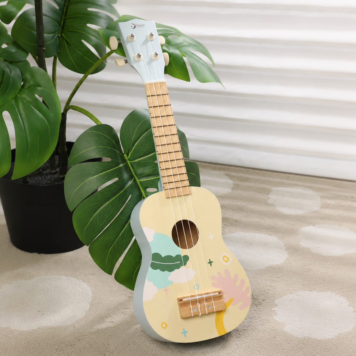 Ukulele din lemn Clasic World Pentru Copii Albastru