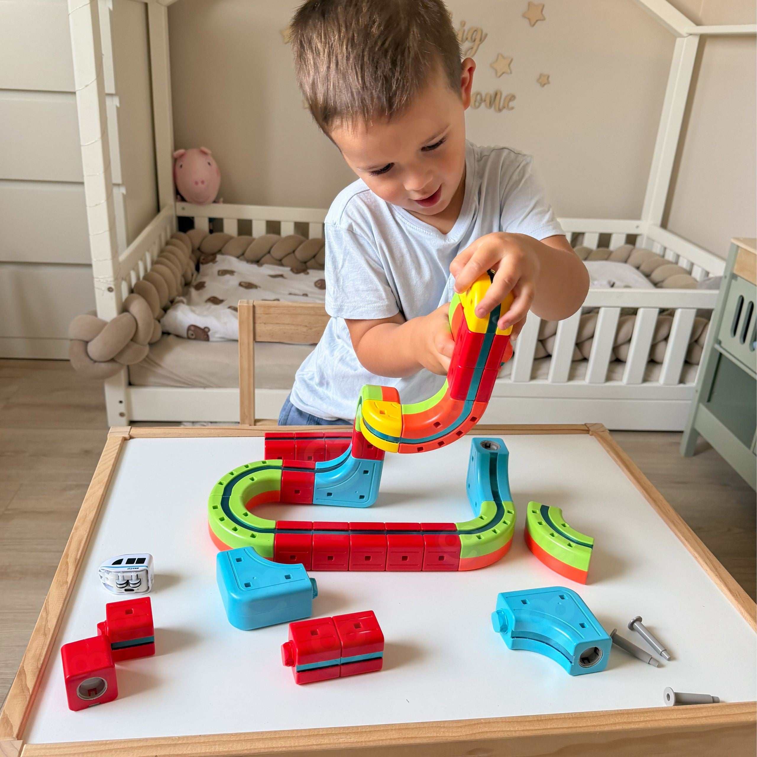 Woopie Magic Cube Train Construction Blocks Antigravitation Magnetic Track 32 st.