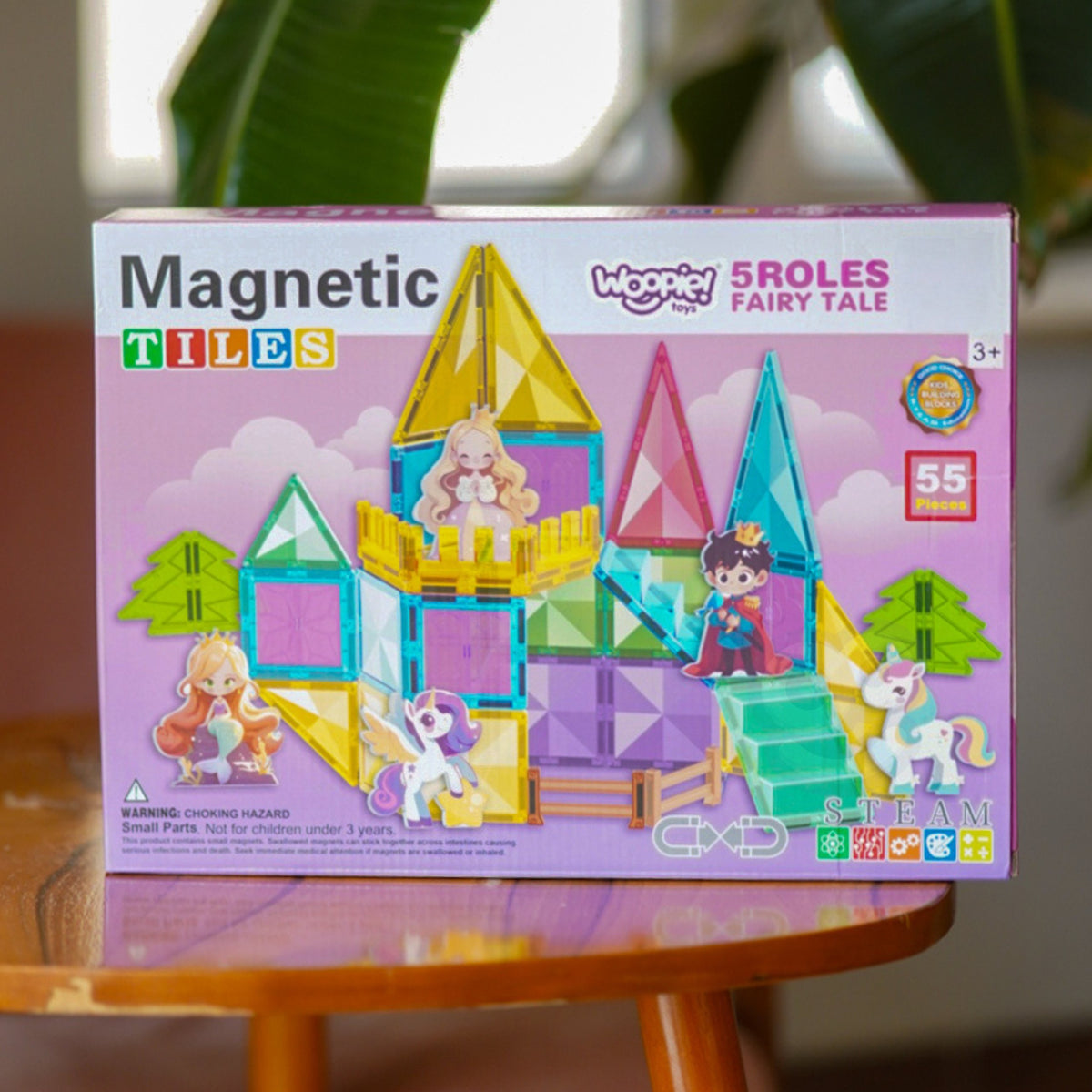 Woopie magnetische bouwblokken 3D-educatieve set Sprookjeskasteel 55-delig.