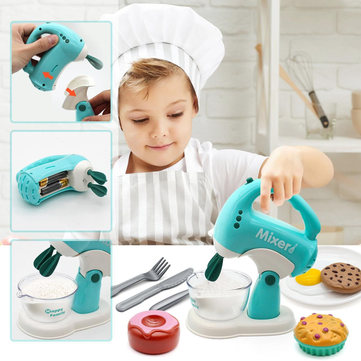 Woopie 3-in-1-Haushaltsgeräte-Set: Kaffeemaschine, Mixer, Mixer, Ton- und Lichteffekte