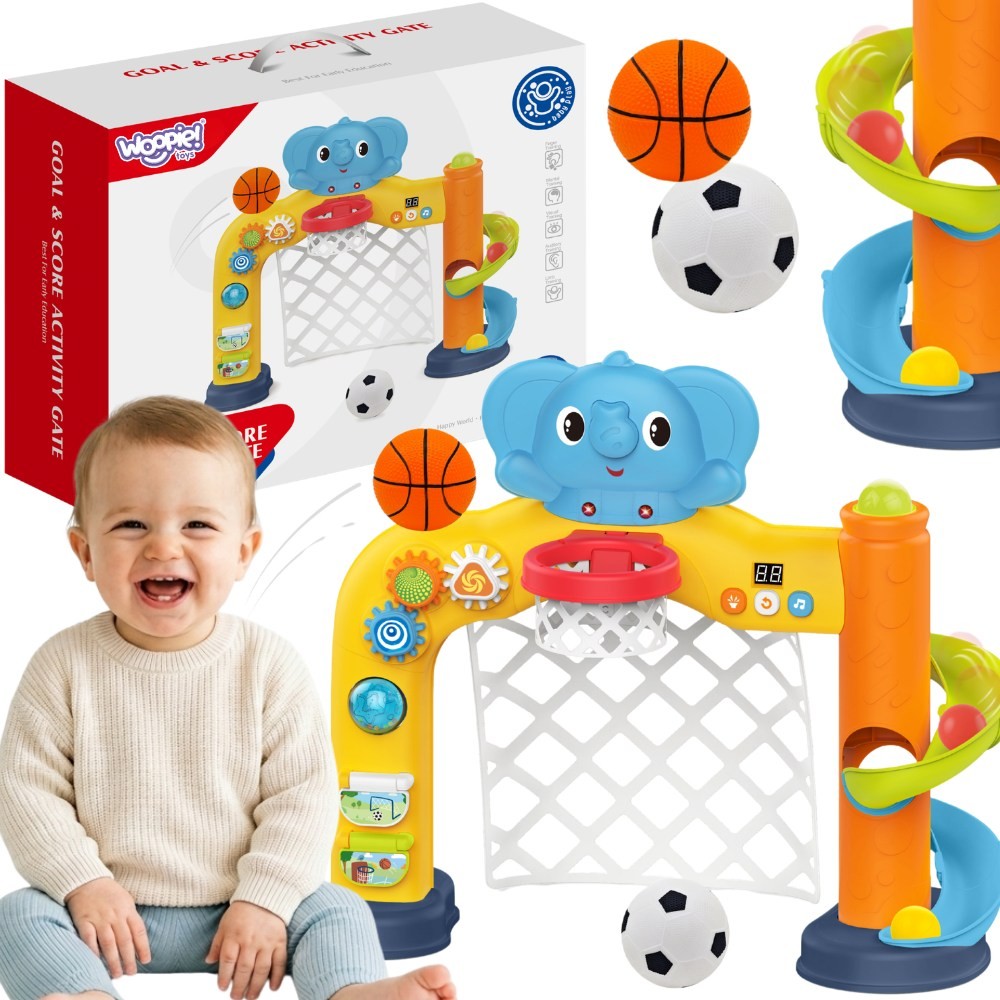 Woopie Baby Interactive Sports Center 2 In 1: Goal And Basket With Elephant
