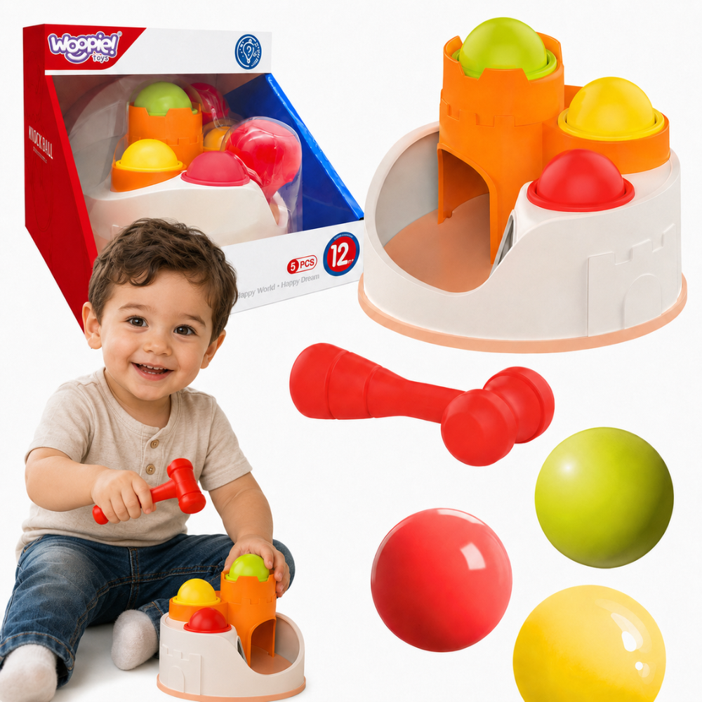 Woopie Punch Lock Balls Hammer Educational Toy 12m+