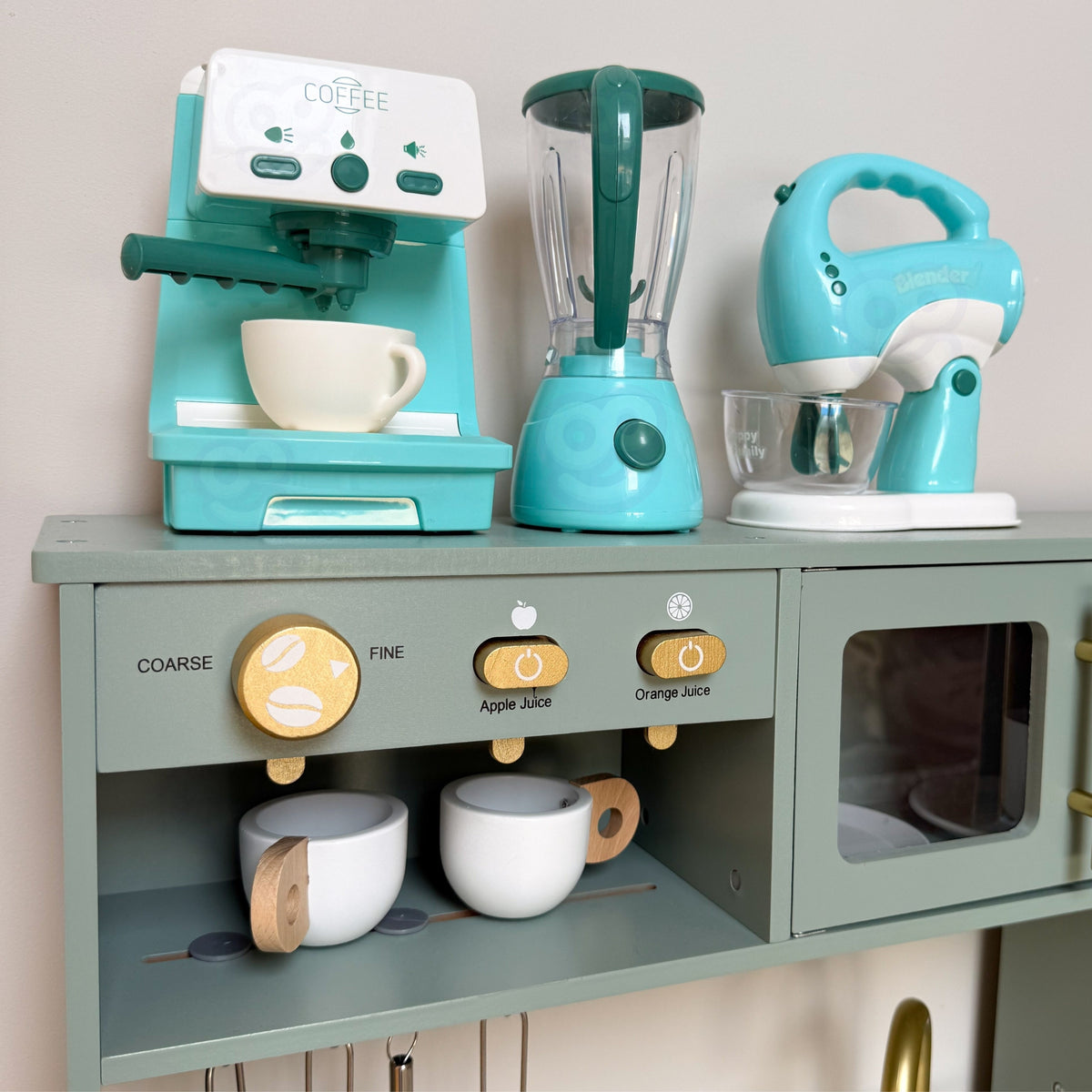Woopie 3-in-1-Haushaltsgeräte-Set: Kaffeemaschine, Mixer, Mixer, Ton- und Lichteffekte