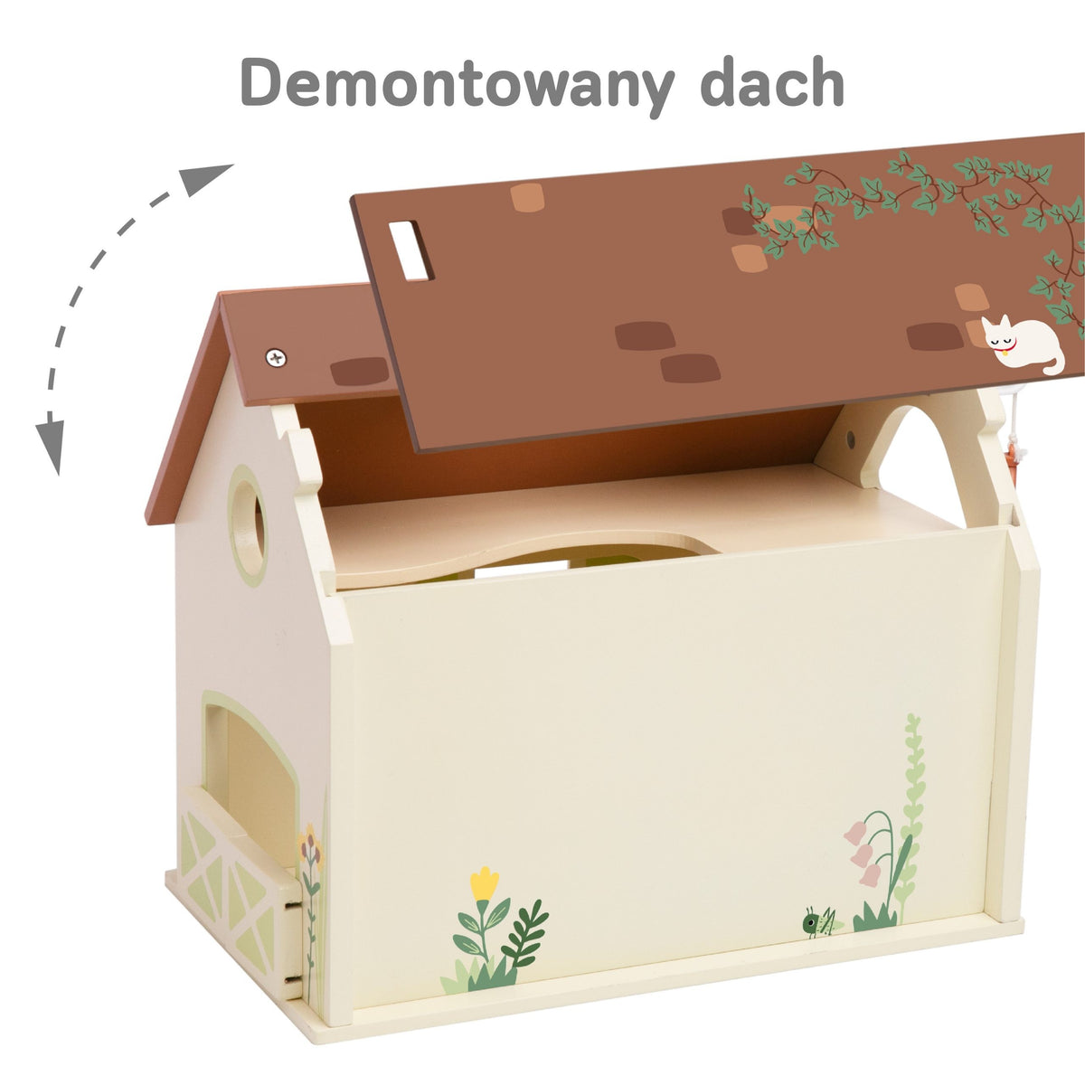 Klasyczny świat drewniany dom wiejski Vintage zestaw figurek 17 sztuk.