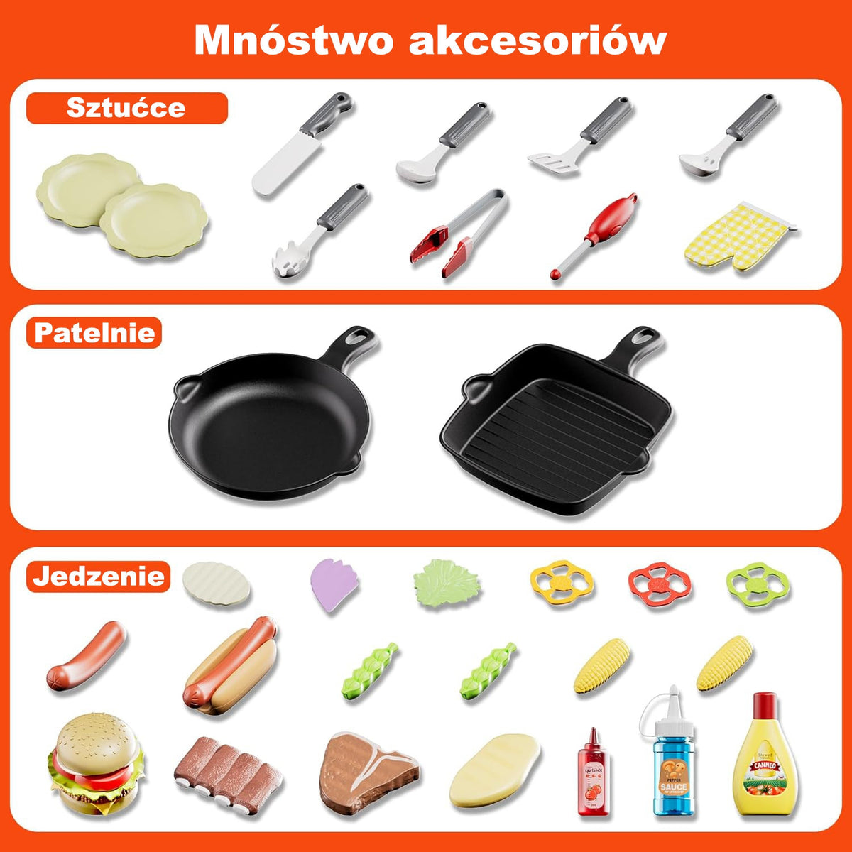 Woopie Grill Barbecue Garden Kitchen Kitchen Interactive Led Set Xl 31 Pcs.