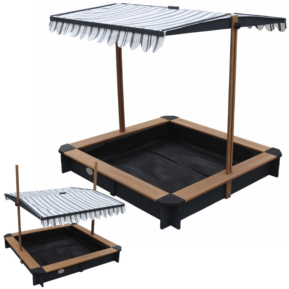 Axi Wooden Sandbox With Roof And Benches