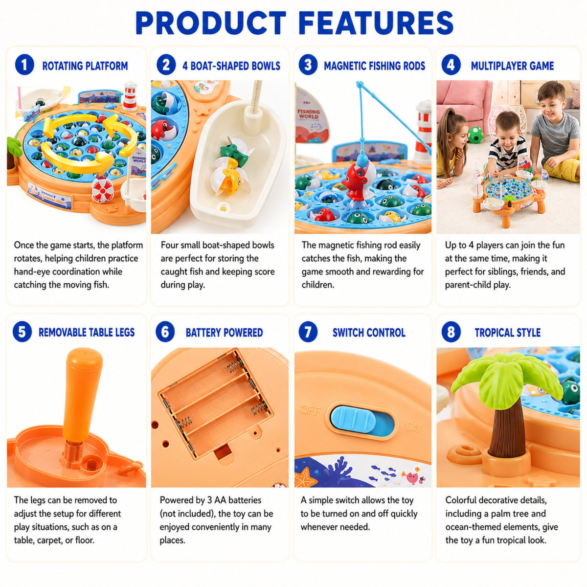 Jeu de table de pêche pirate magnétique interactif Woopie