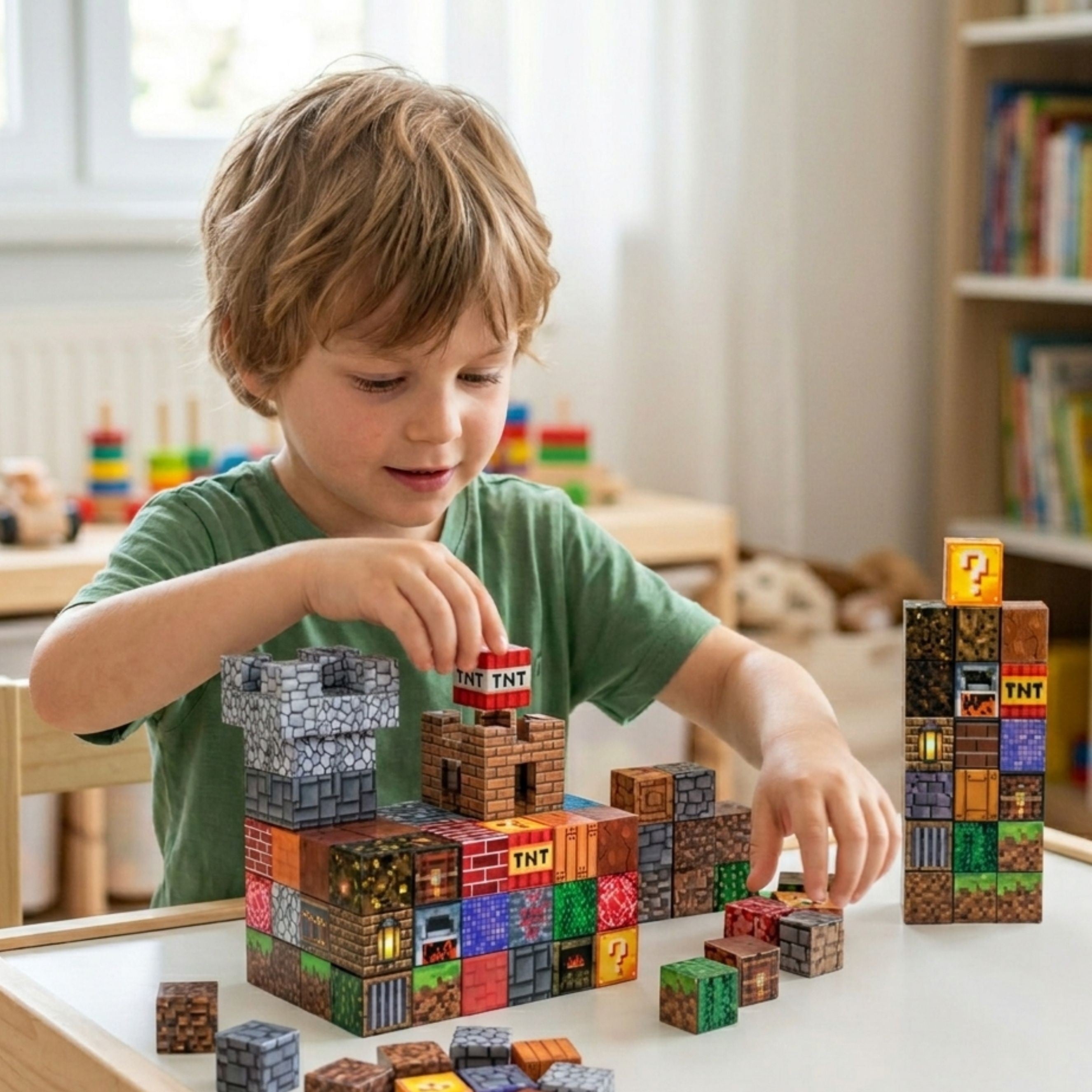 Woopie Образователен комплект с магнитни строителни блокове 3d Cubes 63 бр.