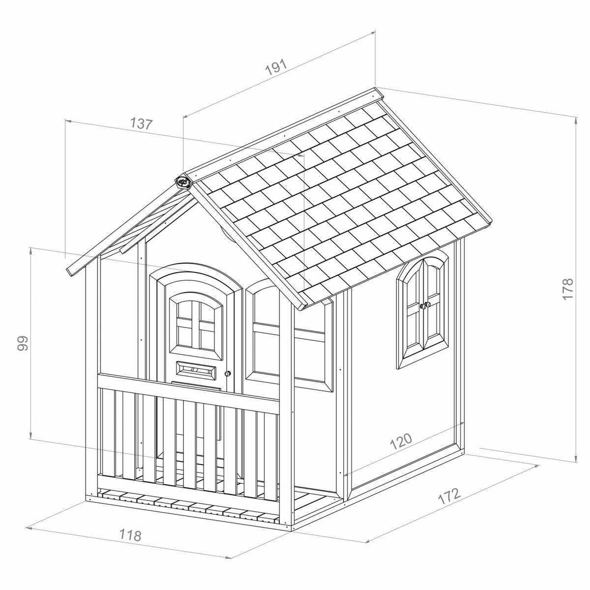 Axi Holzhaus mit Fenstern Alex Spielhaus 178 cm