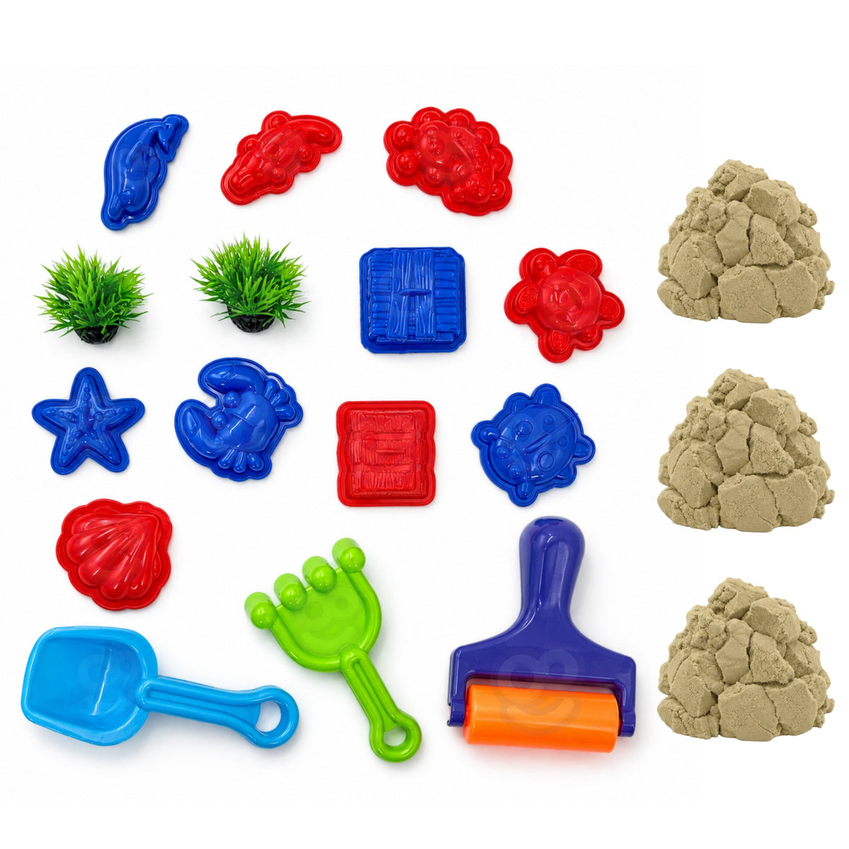 Woopie Kinetic Sand Magic For Water Conjunto de 18 peças com estojo
