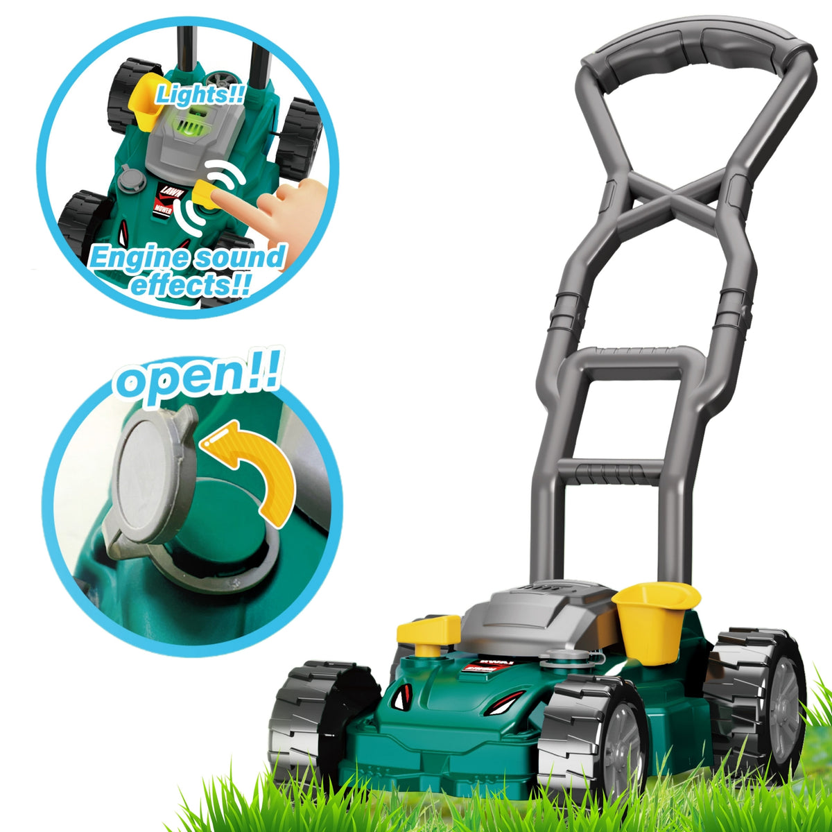 Tosaerba da giardino Woopie Push con suono e luce