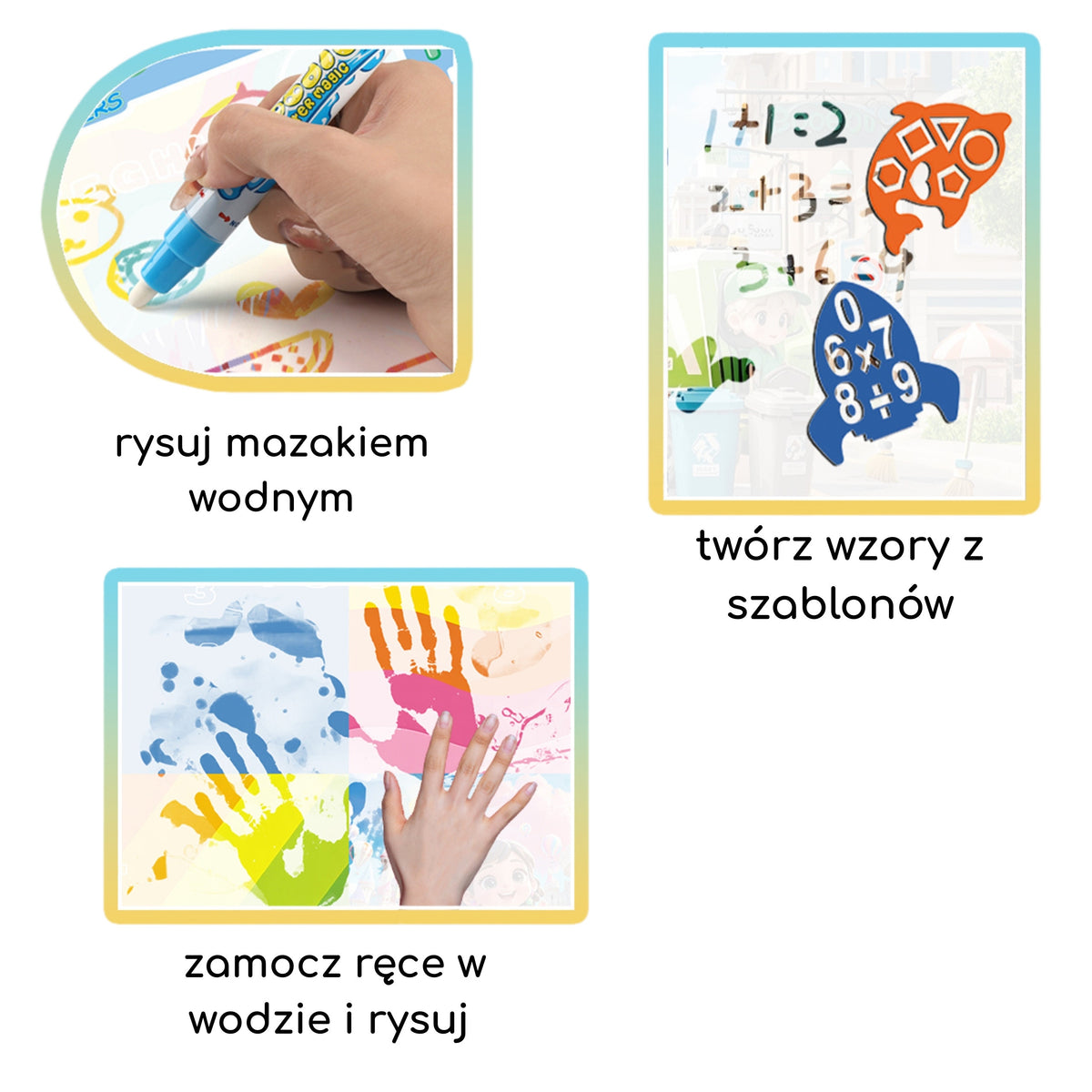 Woopie waterverfmat voor kinderen met dinosaurussen + accessoires