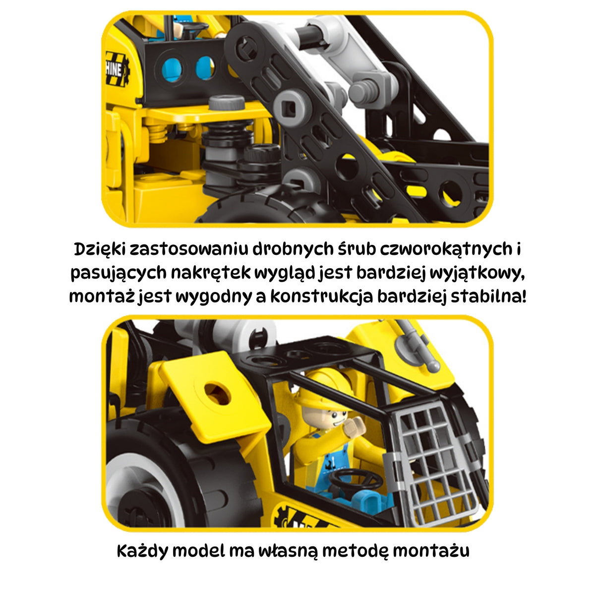 Woopie Construction Set Vehículos de construcción a vapor 6 en 1 223 piezas.
