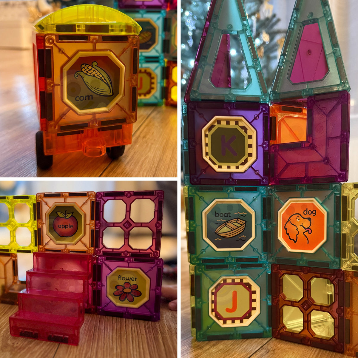 Woopie Ensemble de trains de blocs magnétiques 3D 71 pièces.