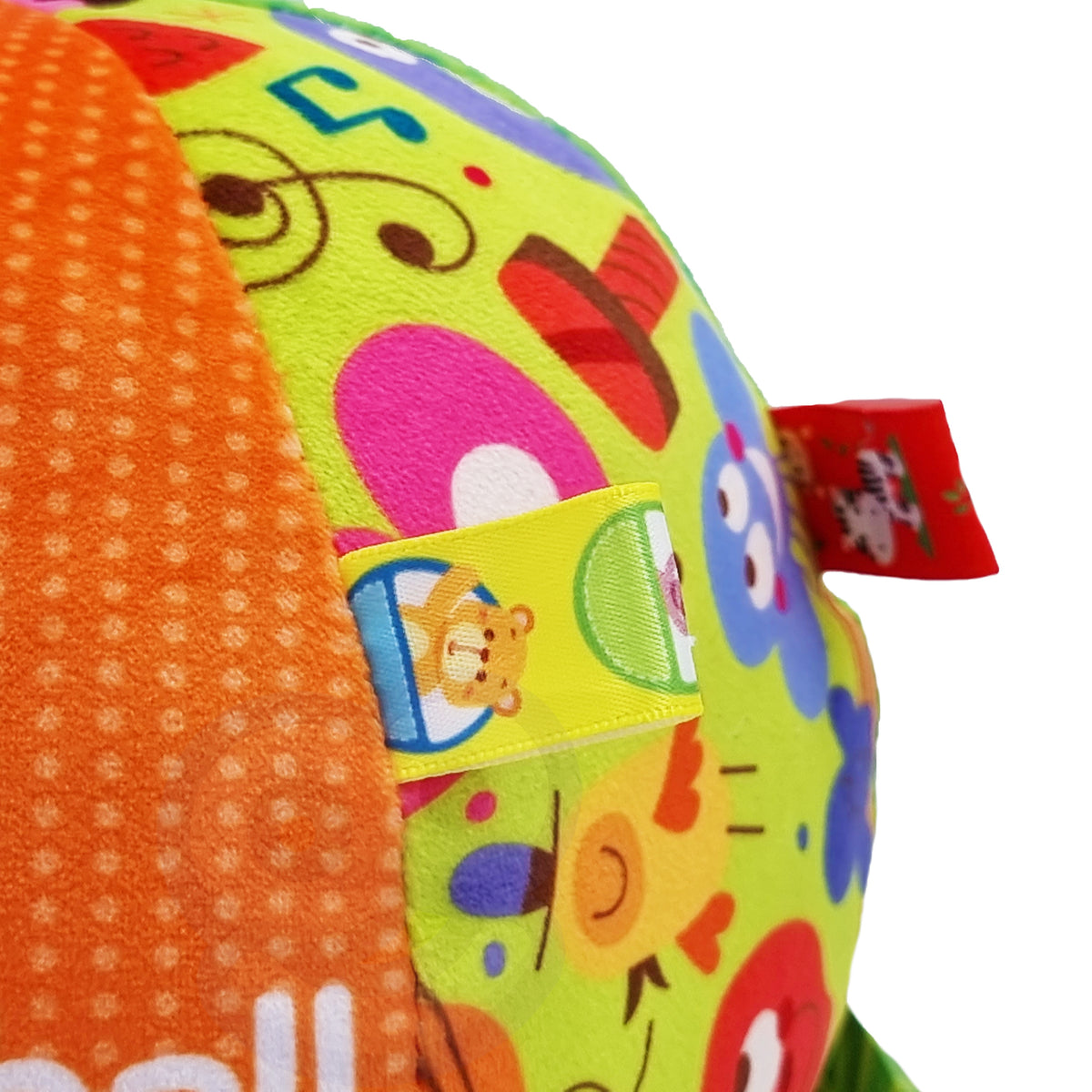 Woopie Baby Soft Sensory Ball Lady-etikett med insömnad för småbarn + ljud