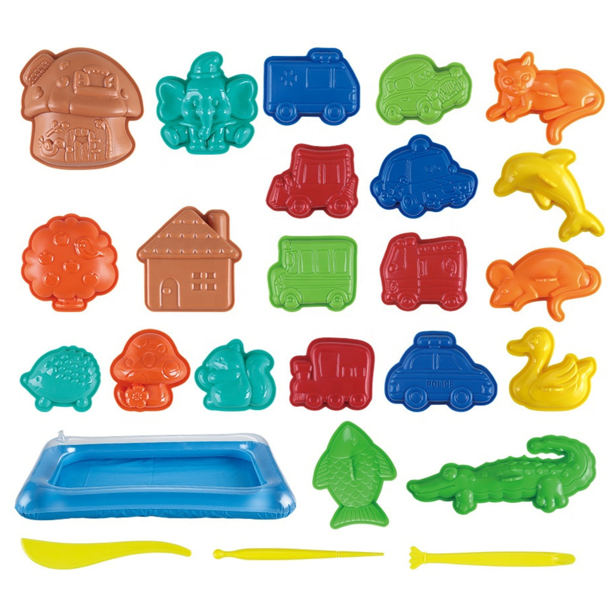 Woopie Kinetic Sand 0,8 Kg Set Dans Panier Avec Moules + /