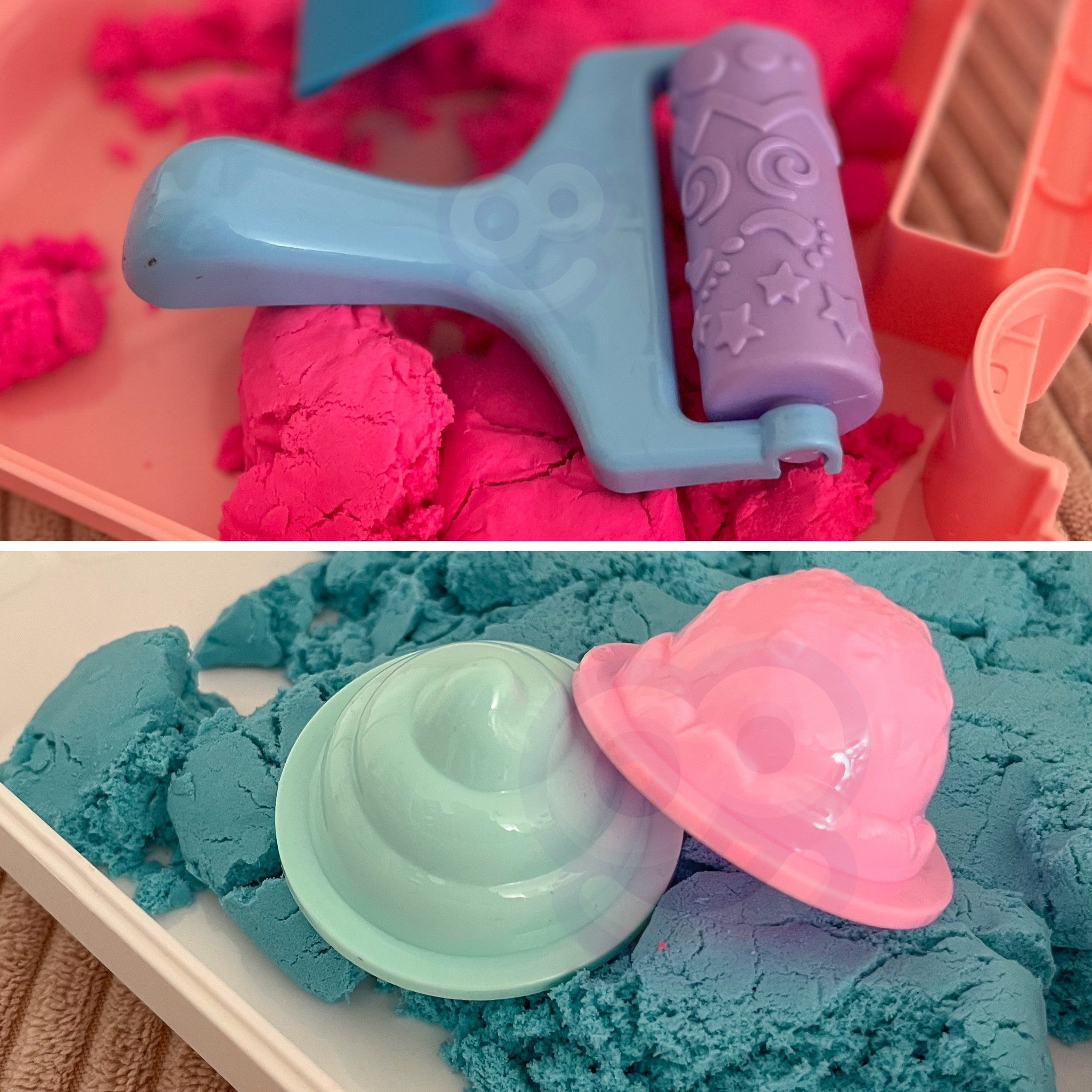 Woopie Kinetic Sand Set Is i en kuffert 1 kg + tilbehør