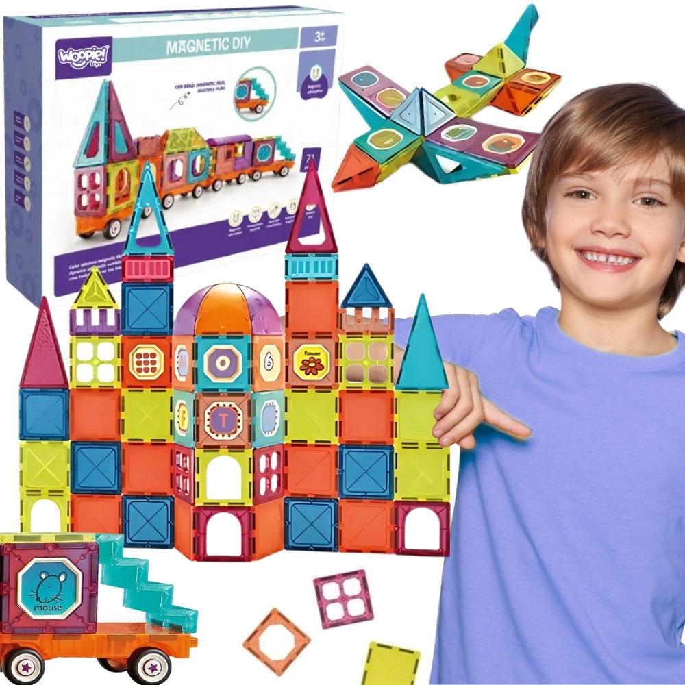 Woopie Magnetic 3d Blocks Train Set 71 Pcs.