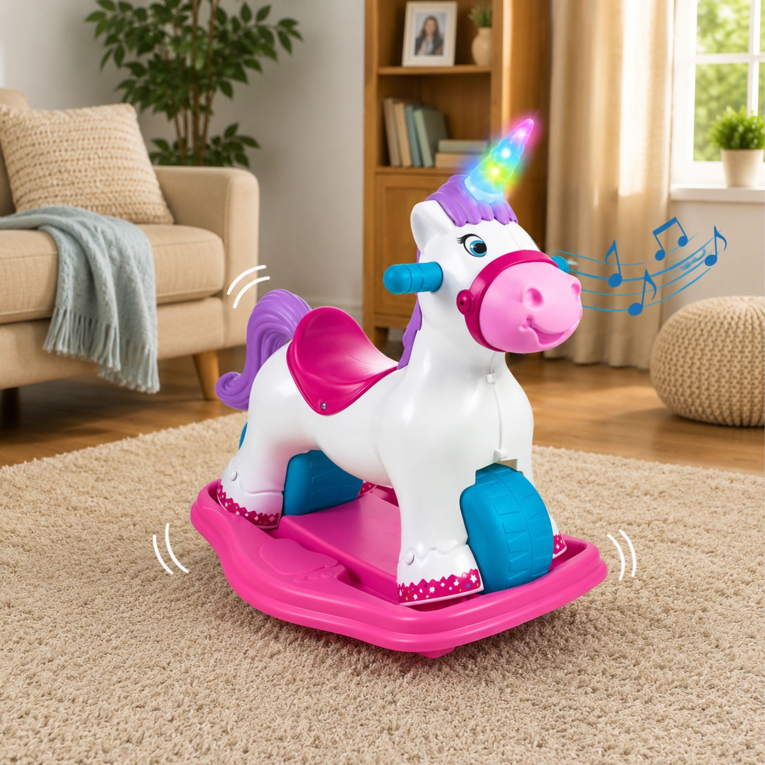 Feber Interactive Rocking Unicorn 2 In 1 – Running Ride-on