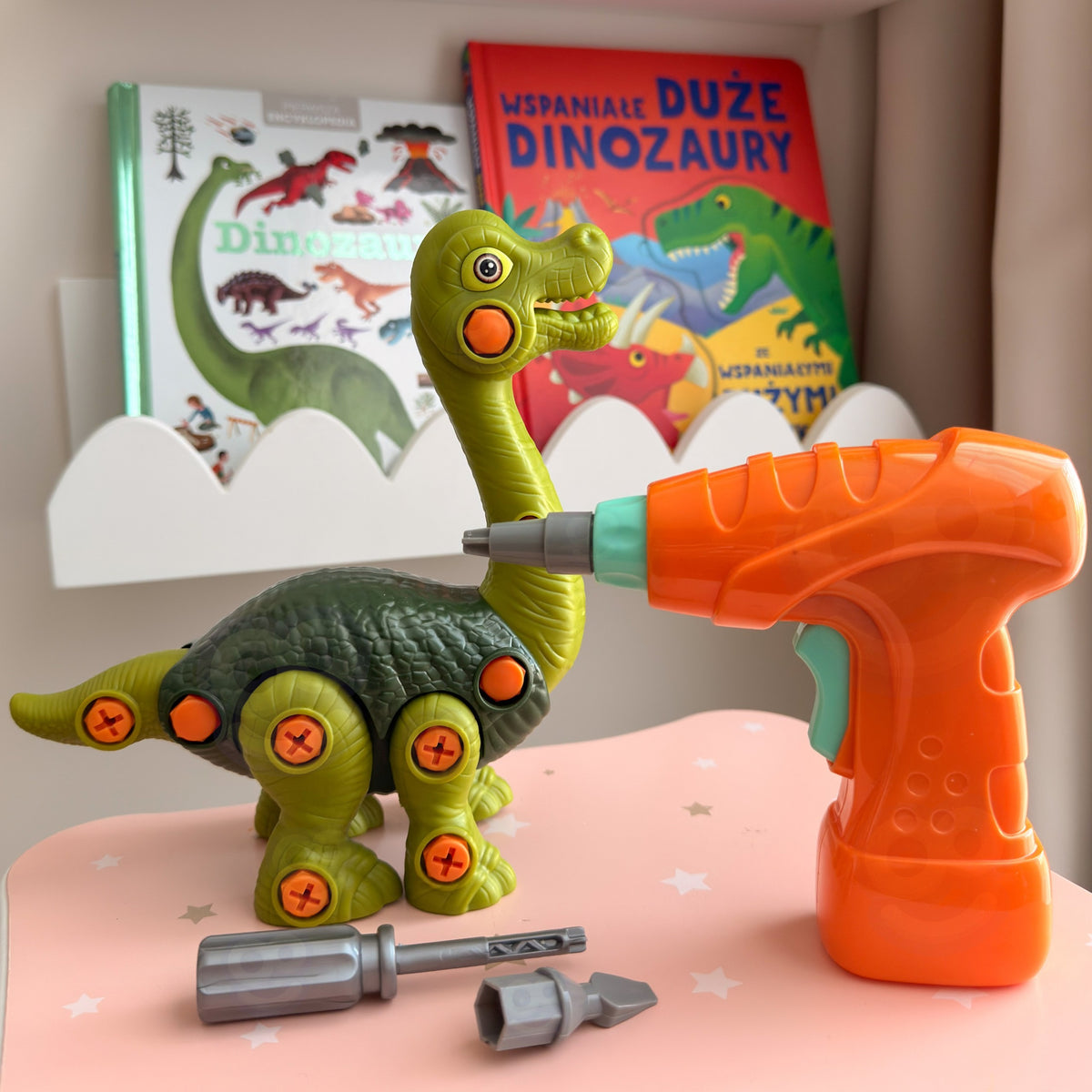 Woopie Dinosaur csavarozó építőkészlet + fúró 31 db.