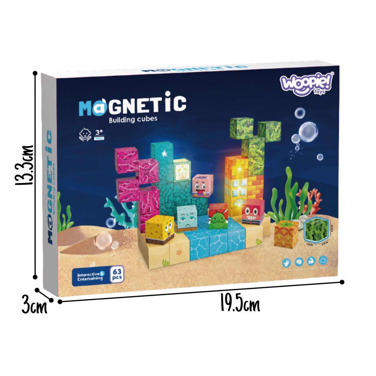 Woopie Cubi Magnetici 63 El Montessori Ocean Puzzle Game 3D