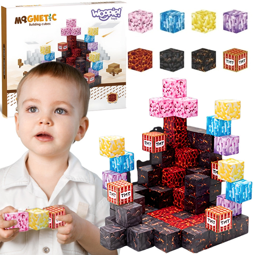 Woopie Blocchi magnetici Cubi Pixel 74 pezzi.