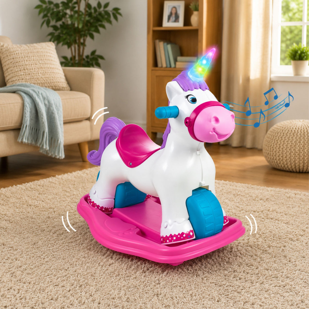 Feber Interactive Rocking Unicorn 2 en 1 - Correpasillos para correr
