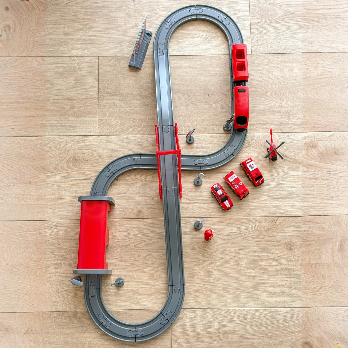 Woopie Pendolino Elektrisches Zugset Feuerwehr 66tlg.