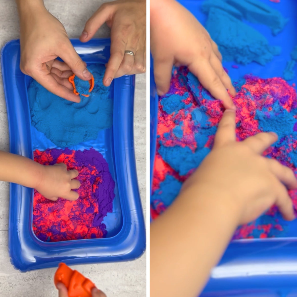 Woopie Kinetic Sand 0,8 Kg Set Dans Panier Avec Moules + /