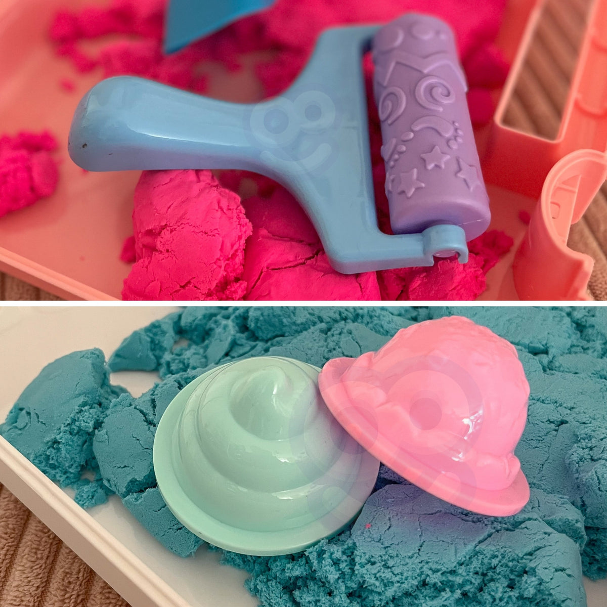 Woopie Kinetic Sand Set zmrzlina v kufri 1kg + príslušenstvo