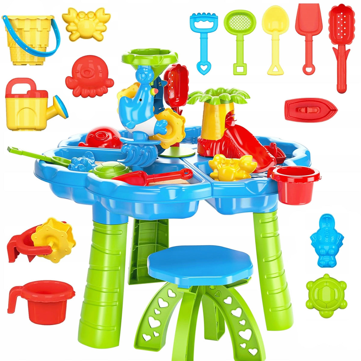 Woopie Masa De Apa 2 In 1 Cutie De Nisip Cu Scaun Aquapark Cu Delfin