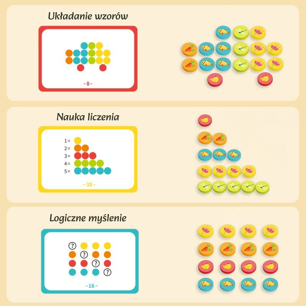 Classification du trieur de couleurs du jeu de logique éducative Woopie