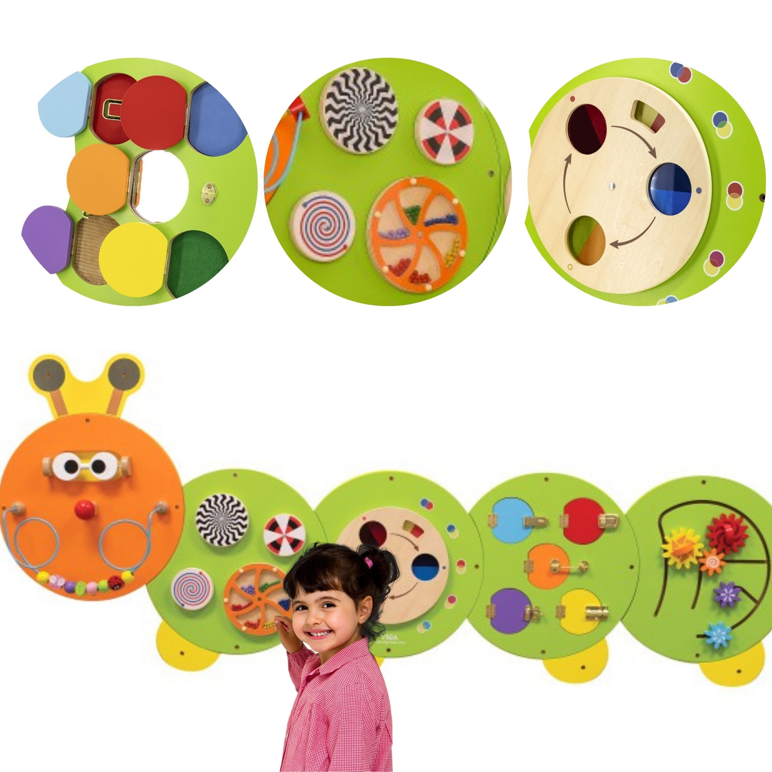 Viga Wooden Caterpillar Board Fsc Montessori Certificate