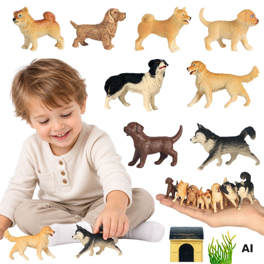 Conjunto Woopie de 16 figuras de cachorro