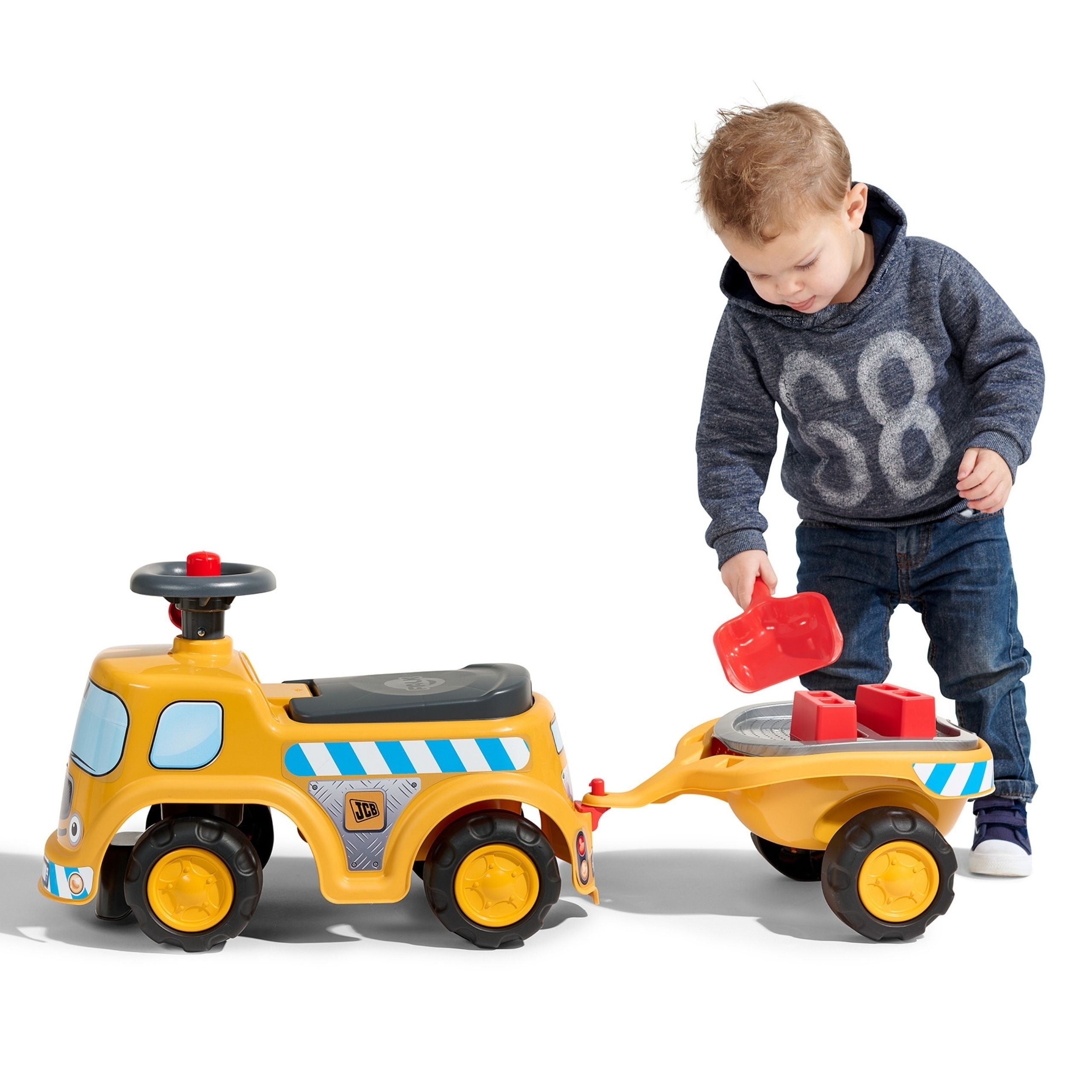Ciężarówka budowlana Falk Jcb z przyczepą i akcesoriami