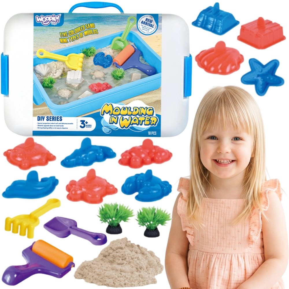 Woopie Kinetic Sand Magic For Water 18-piece Set With Case