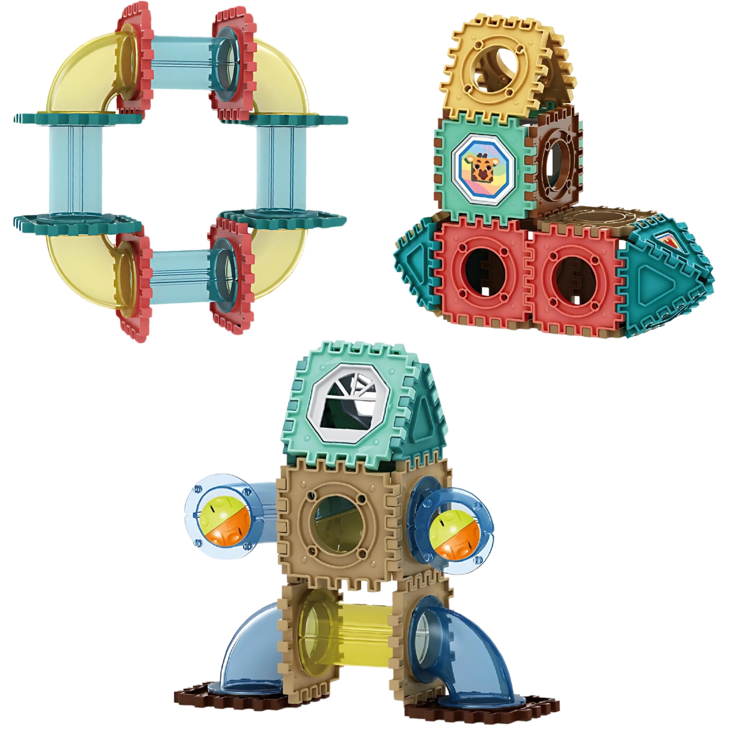 Woopie Blocuri de construcție 3d Set Educativ șină cu bile 228buc.